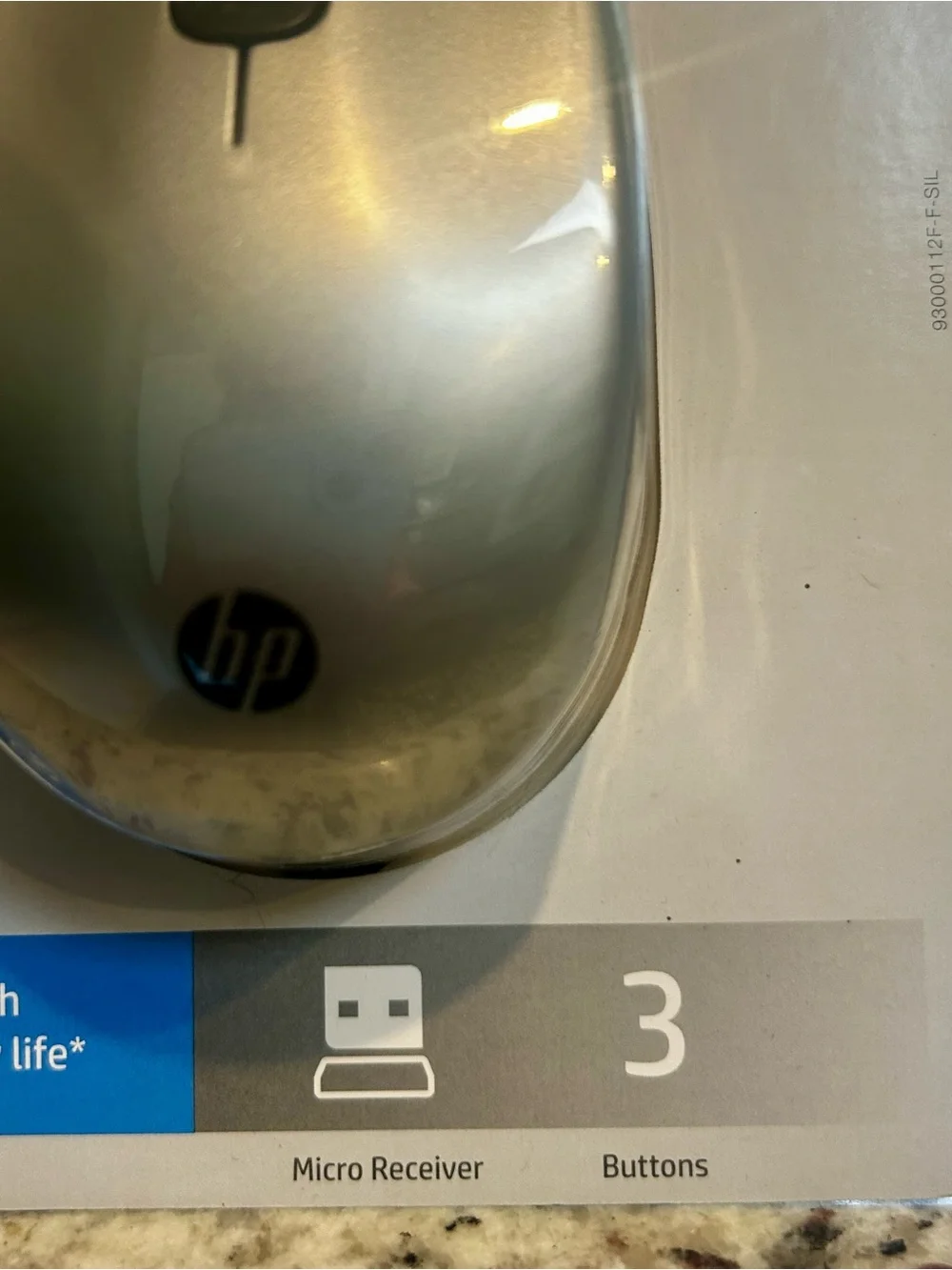 HP Z3600 Wireless Mouse — Silver and Black